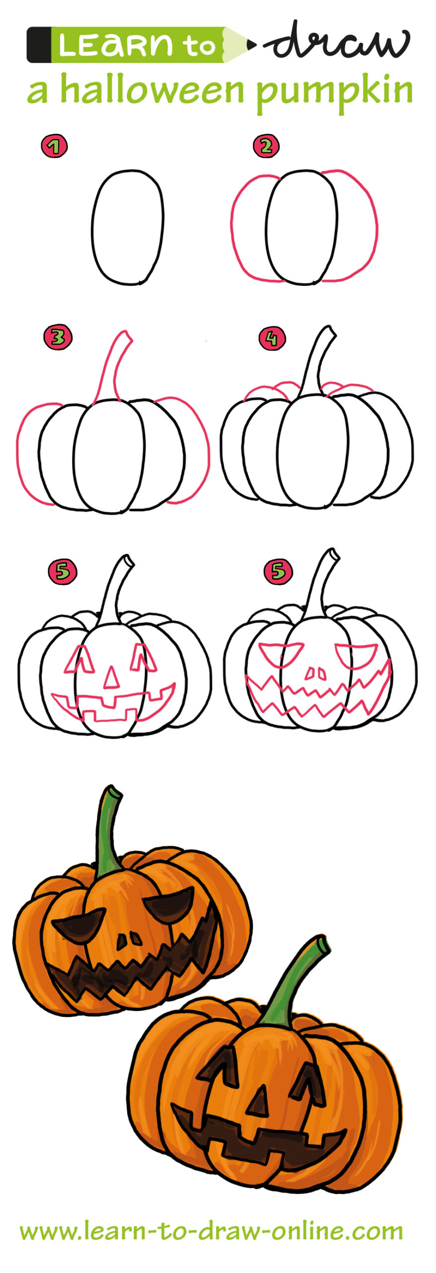 pumpkin drawing step by step