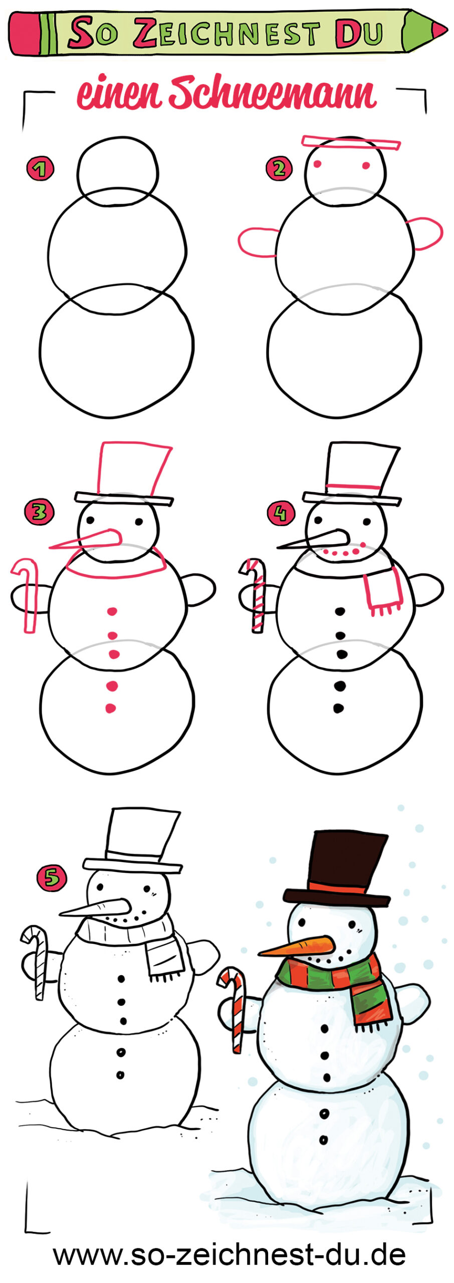 draw a snowman easy instructions