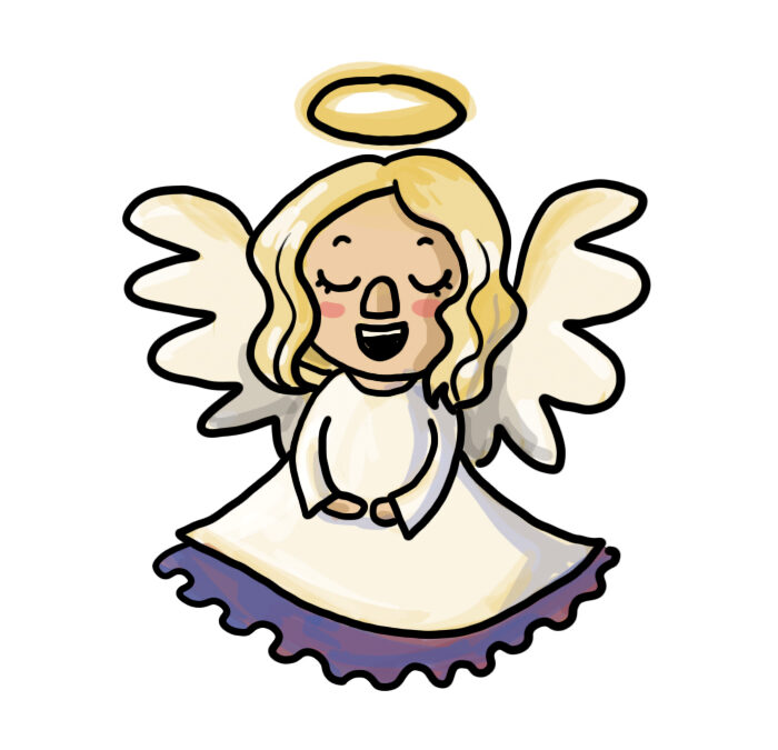 Learn how to draw an angel for christmas (easy)
